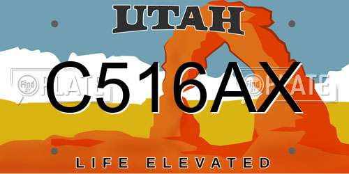 C516AX Utah License Plate