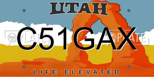 C51GAX Utah License Plate