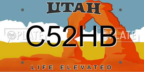 C52HB Utah License Plate