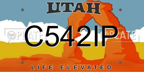 C542IP Utah License Plate