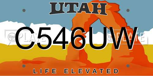 C546UW Utah License Plate