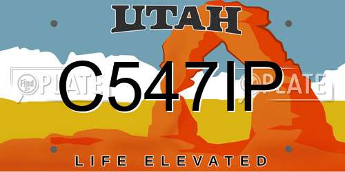 C547IP Utah License Plate