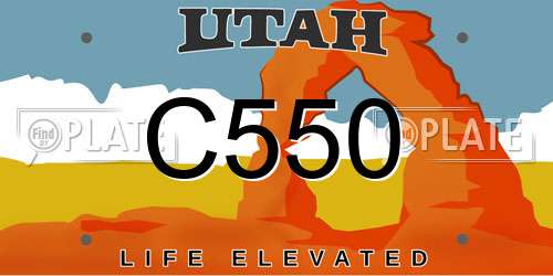C550 Utah License Plate