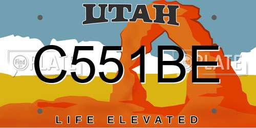 C551BE Utah License Plate