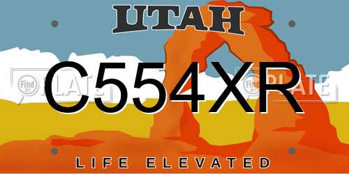 C554XR Utah License Plate
