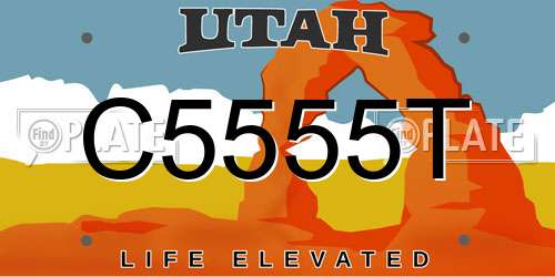 C5555T Utah License Plate