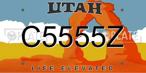 C5555Z Utah License Plate