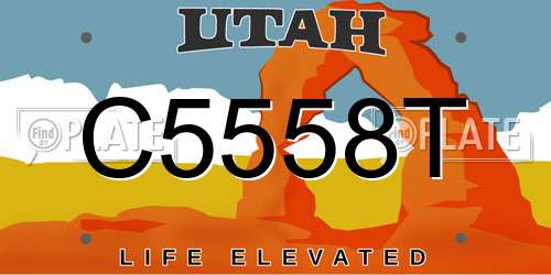 C5558T Utah License Plate