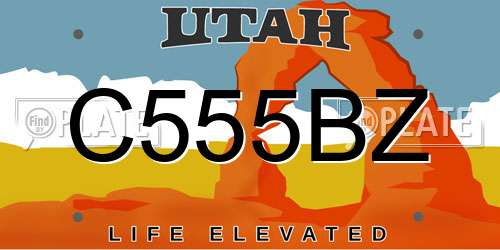 C555BZ Utah License Plate