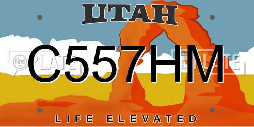 C557HM Utah License Plate