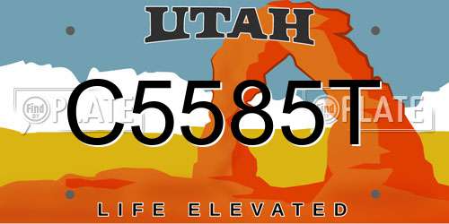 C5585T Utah License Plate