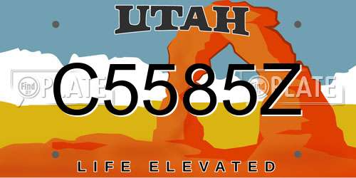 C5585Z Utah License Plate
