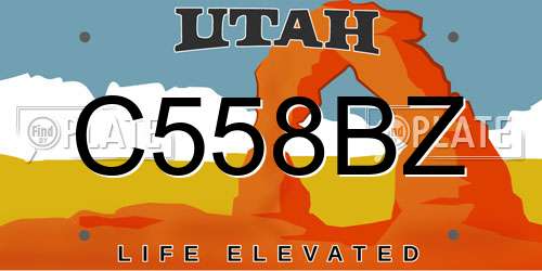 C558BZ Utah License Plate