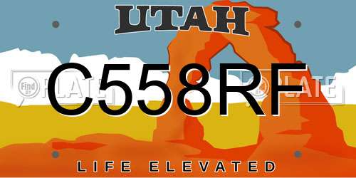 C558RF Utah License Plate
