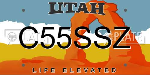 C55SSZ Utah License Plate