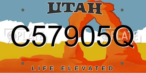 C57905Q Utah License Plate