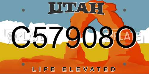 C57908O Utah License Plate