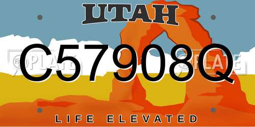C57908Q Utah License Plate