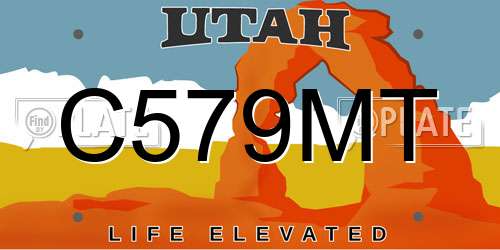 C579MT Utah License Plate