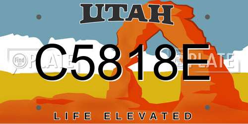 C5818E Utah License Plate
