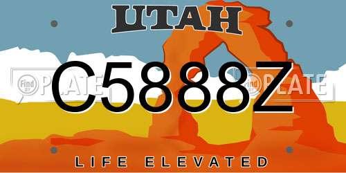 C5888Z Utah License Plate