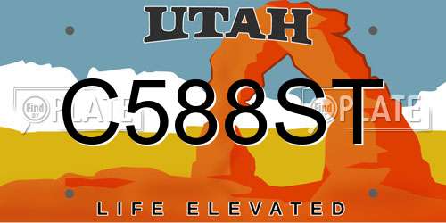 C588ST Utah License Plate