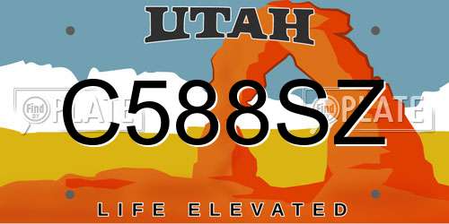 C588SZ Utah License Plate