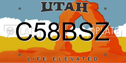 C58BSZ Utah License Plate