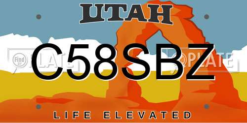 C58SBZ Utah License Plate