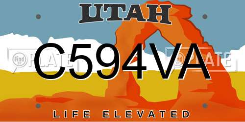 C594VA Utah License Plate