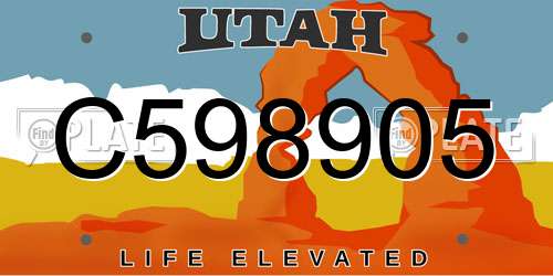 C598905 Utah License Plate