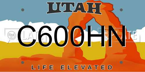 C600HN Utah License Plate