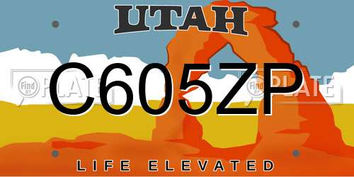 C605ZP Utah License Plate