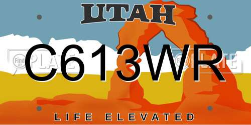 C613WR Utah License Plate