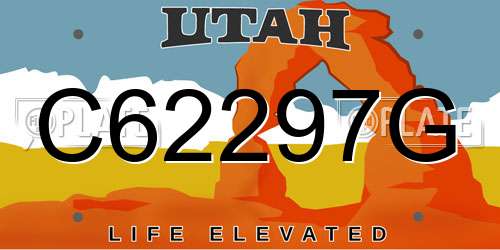 C62297G Utah License Plate