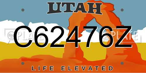 C62476Z Utah License Plate