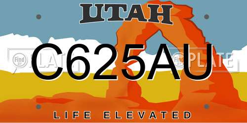 C625AU Utah License Plate