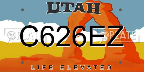 C626EZ Utah License Plate