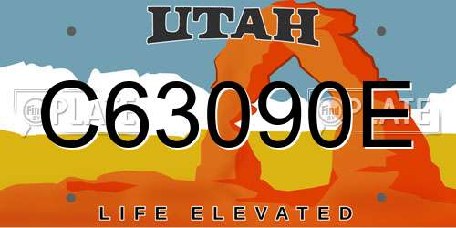 C63090E Utah License Plate