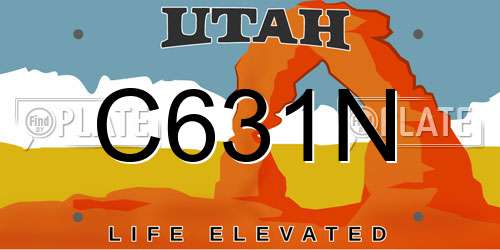 C631N Utah License Plate