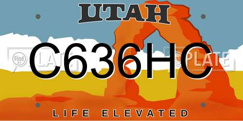 C636HC Utah License Plate