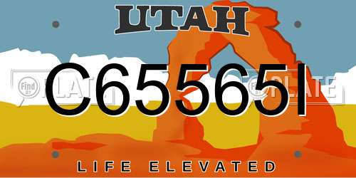 C65565I Utah License Plate