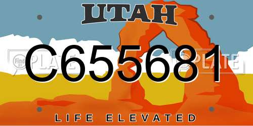 C655681 Utah License Plate