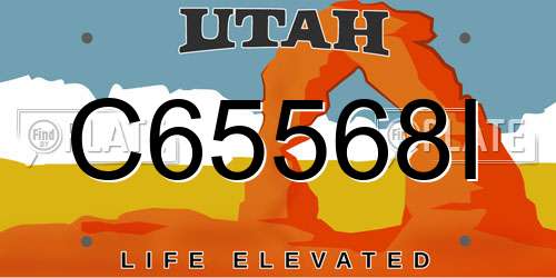 C65568I Utah License Plate
