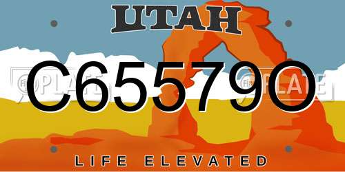 C65579O Utah License Plate
