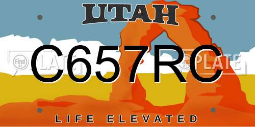 C657RC Utah License Plate