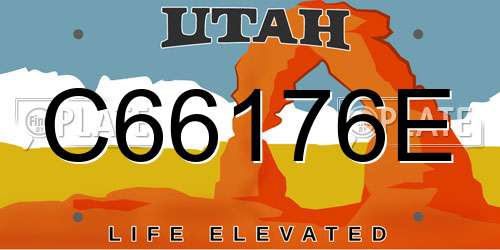 C66176E Utah License Plate