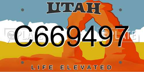 C669497 Utah License Plate