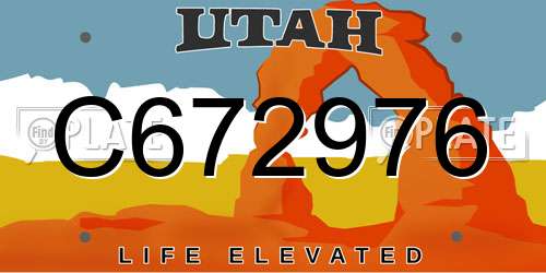 C672976 Utah License Plate