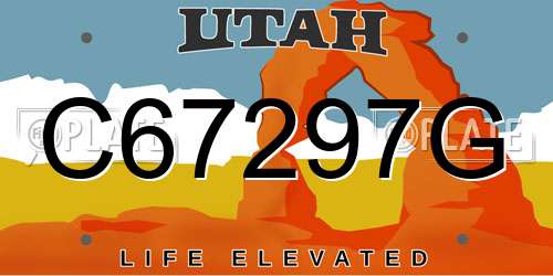 C67297G Utah License Plate